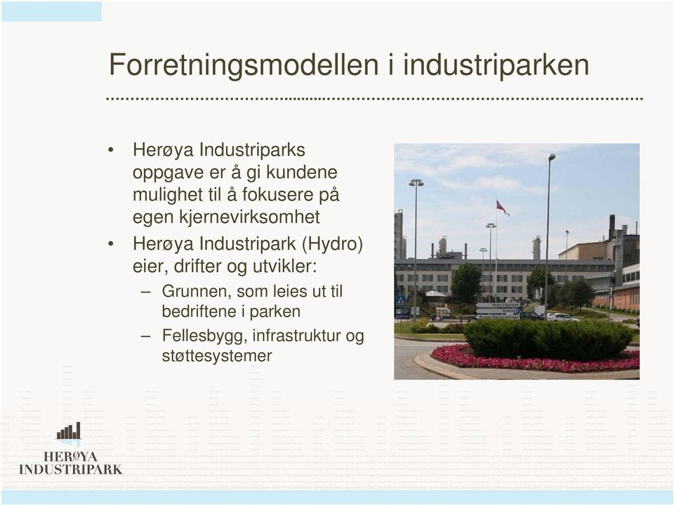 Industripark (Hydro) eier, drifter og utvikler: Grunnen, som leies