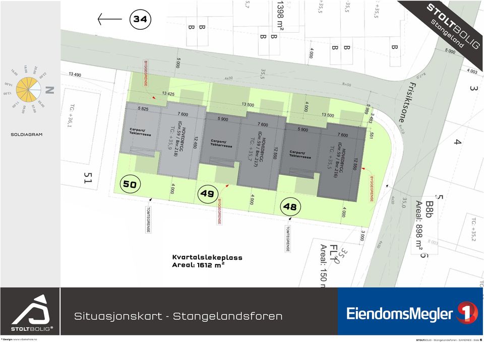 Kvartalslekeplass Areal: 1612 m 2 Situasjonskart -