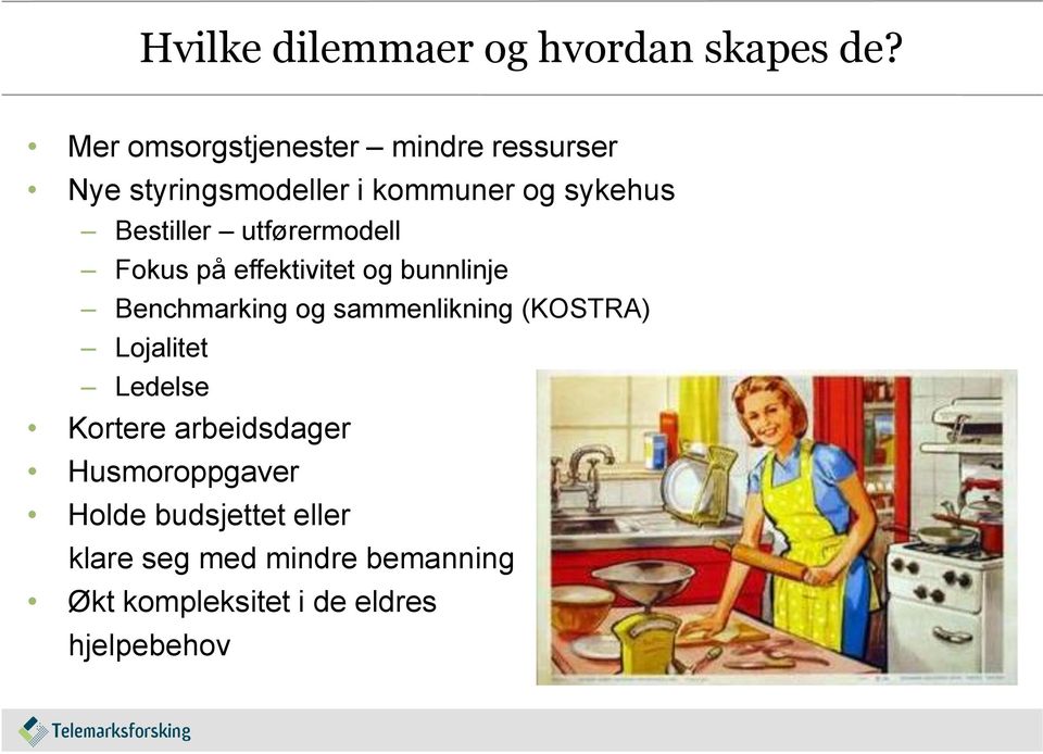 utførermodell Fokus på effektivitet og bunnlinje Benchmarking og sammenlikning (KOSTRA)