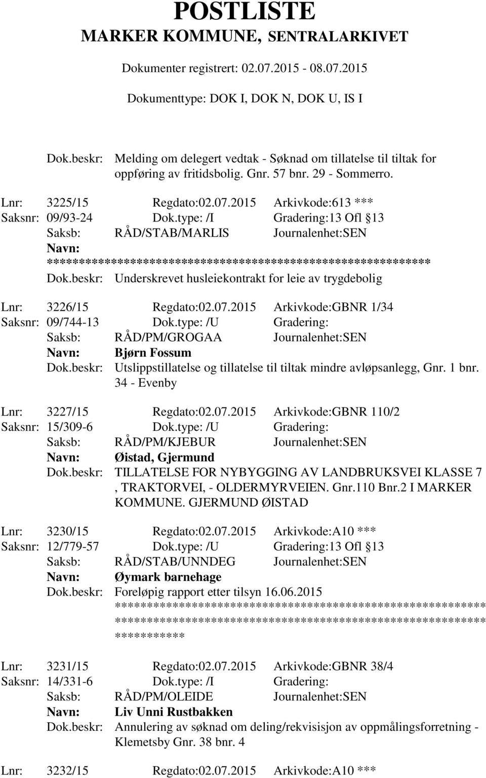 beskr: Underskrevet husleiekontrakt for leie av trygdebolig Lnr: 3226/15 Regdato:02.07.2015 Arkivkode:GBNR 1/34 Saksnr: 09/744-13 Dok.type: /U Gradering: Bjørn Fossum Dok.