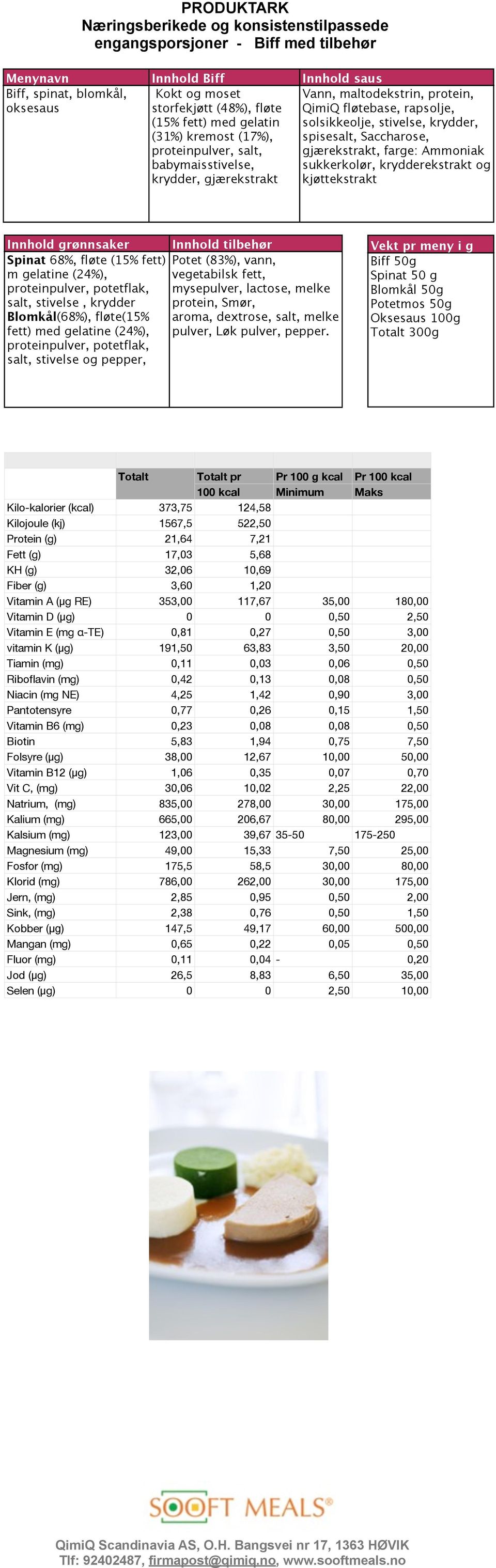 Ammoniak sukkerkolør, krydderekstrakt og kjøttekstrakt Spinat 68%, fløte (15% fett) m gelatine (24%), mysepulver, lactose, melke salt, stivelse, krydder protein, Smør, Blomkål(68%), fløte(15% aroma,