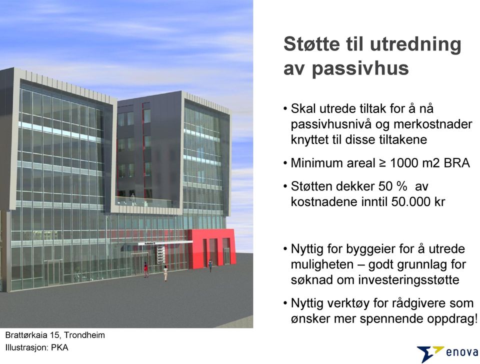 000 kr Nyttig for byggeier for å utrede muligheten godt grunnlag for søknad om investeringsstøtte