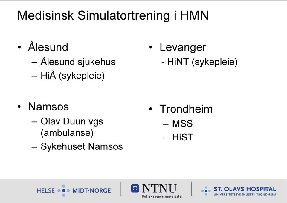 HiNT (sykepleie) Namsos Olav Duun vgs