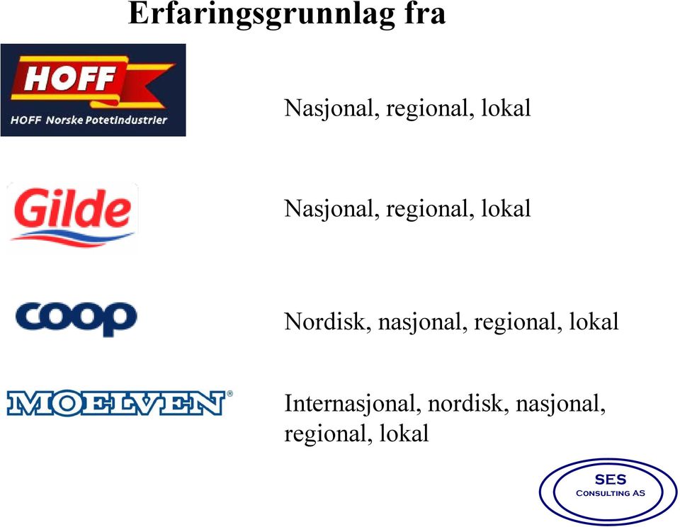 lokal Nordisk, nasjonal, regional,