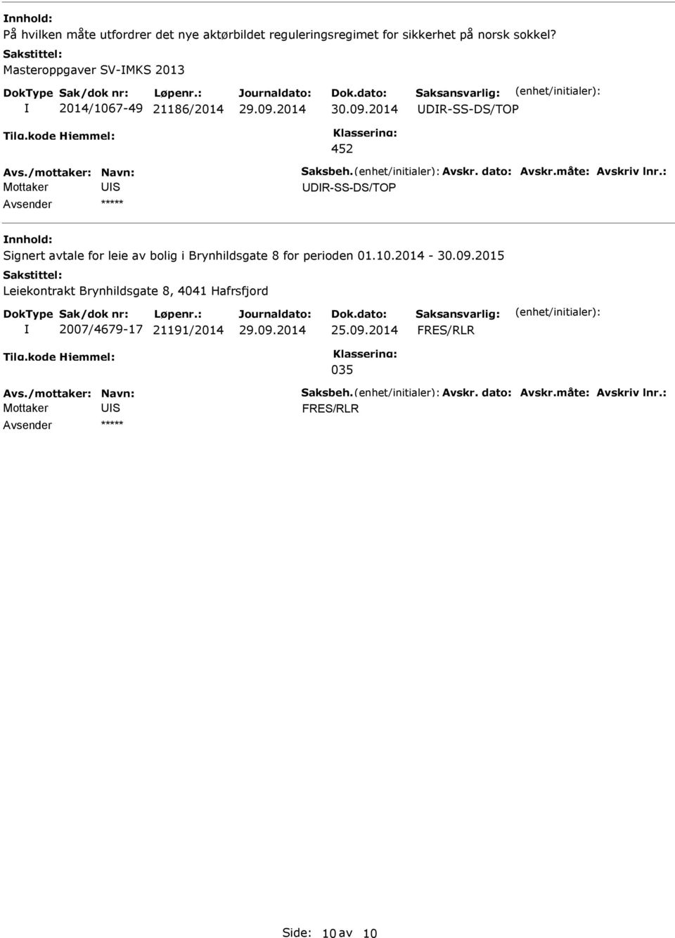 2014 DR--D/TOP 4 Mottaker DR--D/TOP ignert avtale for leie av bolig i Brynhildsgate 8 for