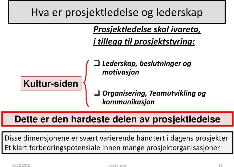 Dette er den hardeste delen av prosjektledelse Disse dimensjonene er svært varierende håndtert i