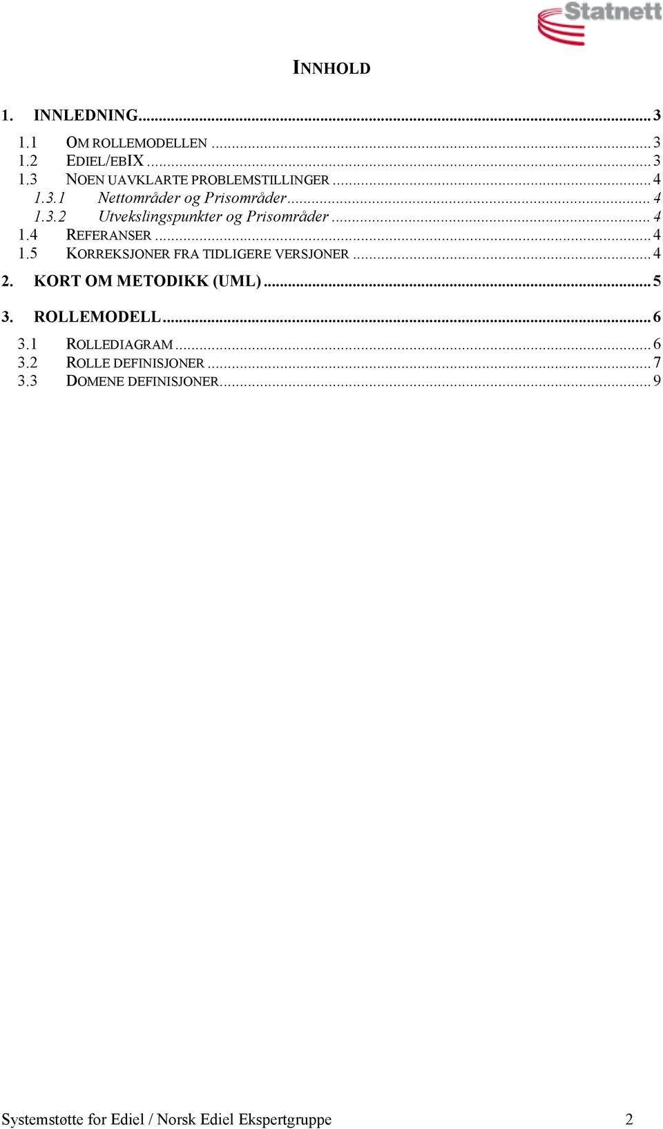 .. 4 2. KORT OM METODIKK (UML)... 5 3. ROLLEMODELL... 6 3.1 ROLLEDIAGRAM... 6 3.2 ROLLE DEFINISJONER... 7 3.