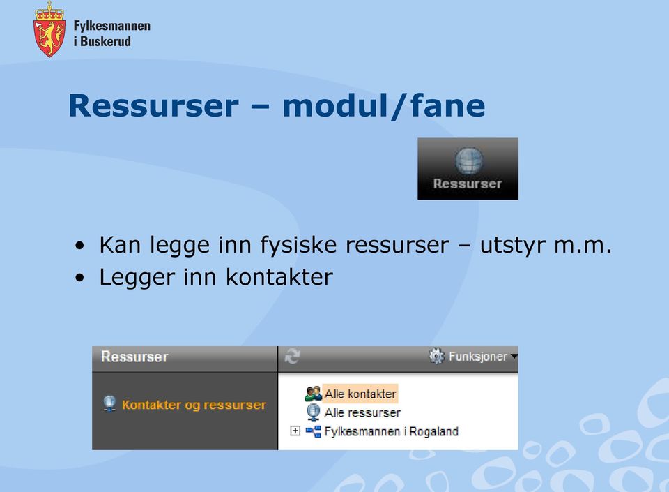 ressurser utstyr m.