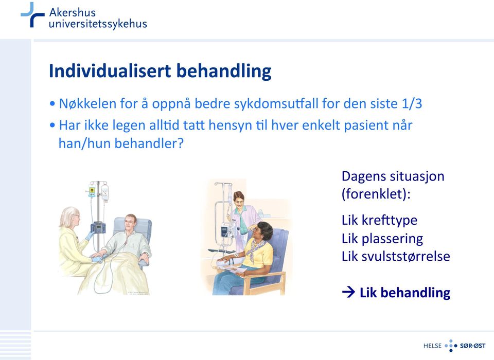 >l hver enkelt pasient når han/hun behandler?