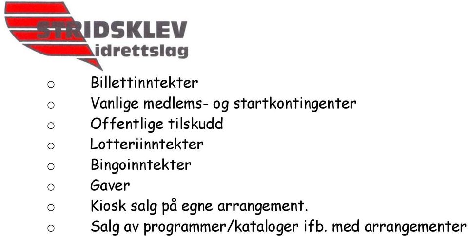 Lotteriinntekter Bingoinntekter Gaver Kiosk salg på