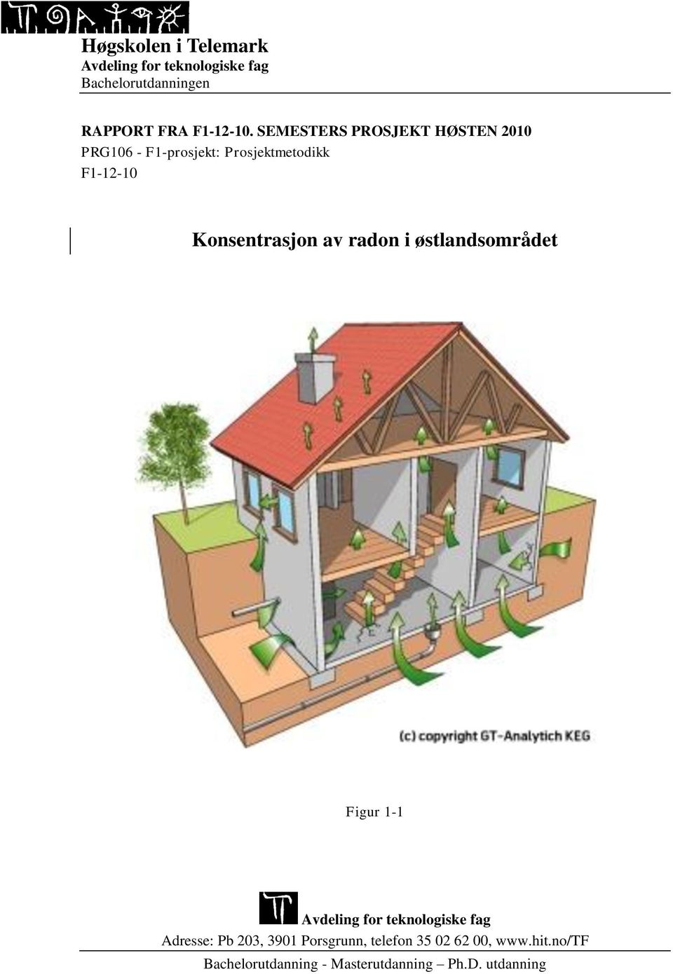 Konsentrasjon av radon i østlandsområdet Figur 1-1 Avdeling for teknologiske fag