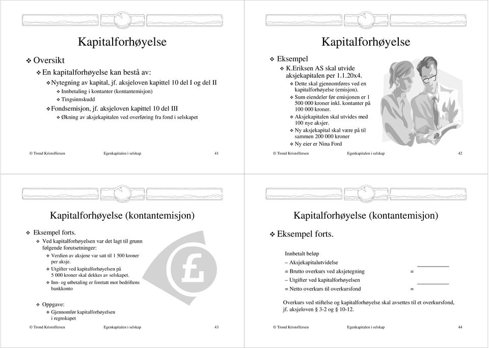 Dette skal gjennomføres ved en kapitalforhøyelse (emisjon). eiendeler før emisjonen er 1 5 kroner inkl. kontanter på 1 kroner. en skal utvides med 1 nye aksjer.