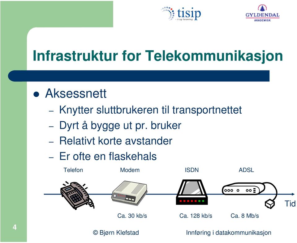 bruker Relativt korte avstander Er ofte en flaskehals