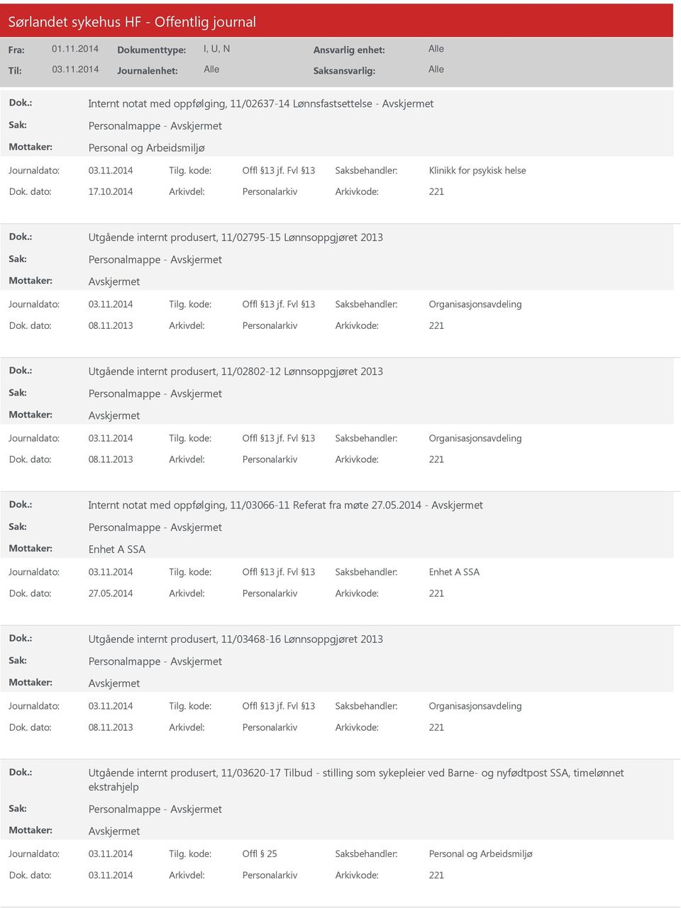 Internt notat med oppfølging, 11/03066-11 Referat fra møte 27.05.