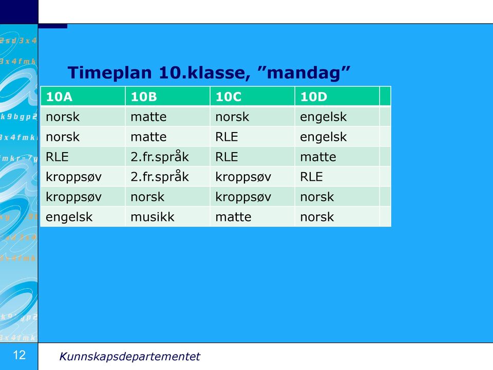 norsk matte RLE engelsk RLE 2.fr.