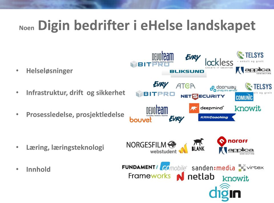 Infrastruktur, drift og sikkerhet