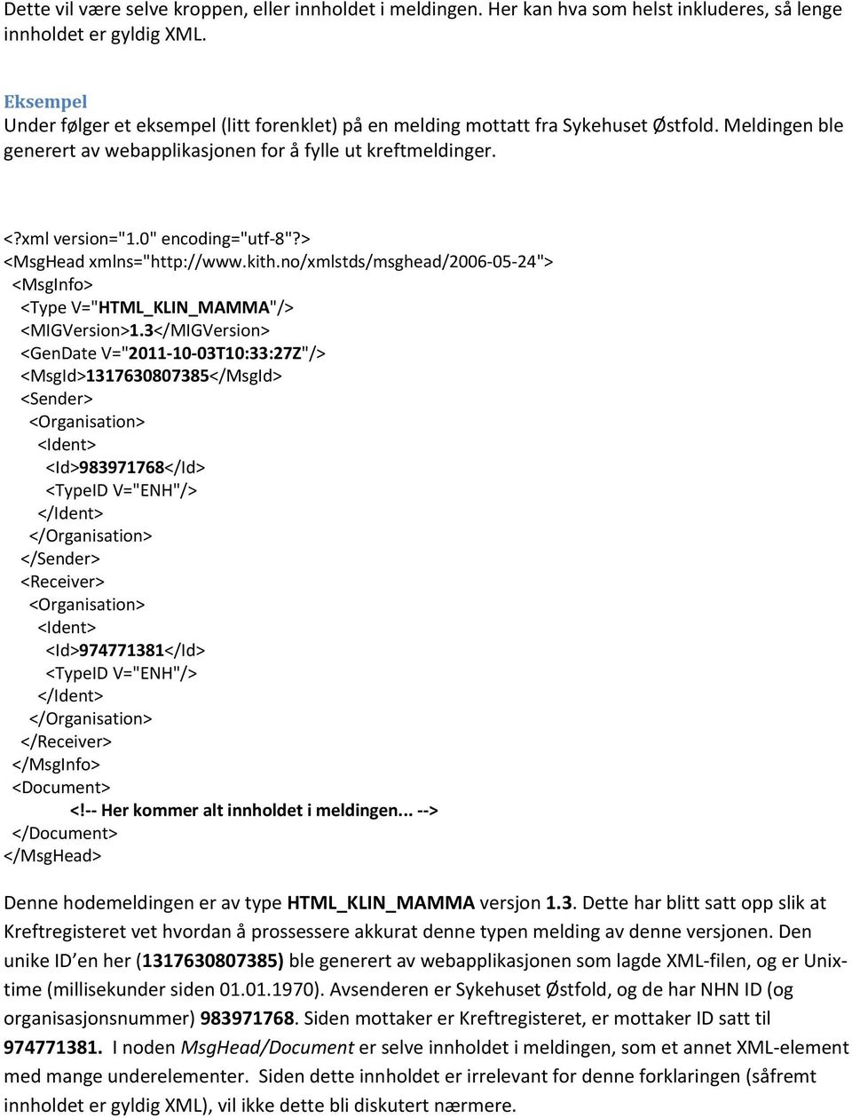 0" encoding="utf-8"?> <MsgHead xmlns="http://www.kith.no/xmlstds/msghead/2006-05-24"> <MsgInfo> <Type V="HTML_KLIN_MAMMA"/> <MIGVersion>1.