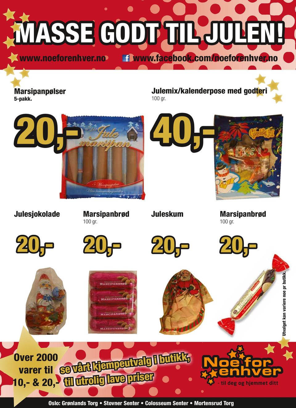 Julemix/kalenderpose med godteri 100 gr.