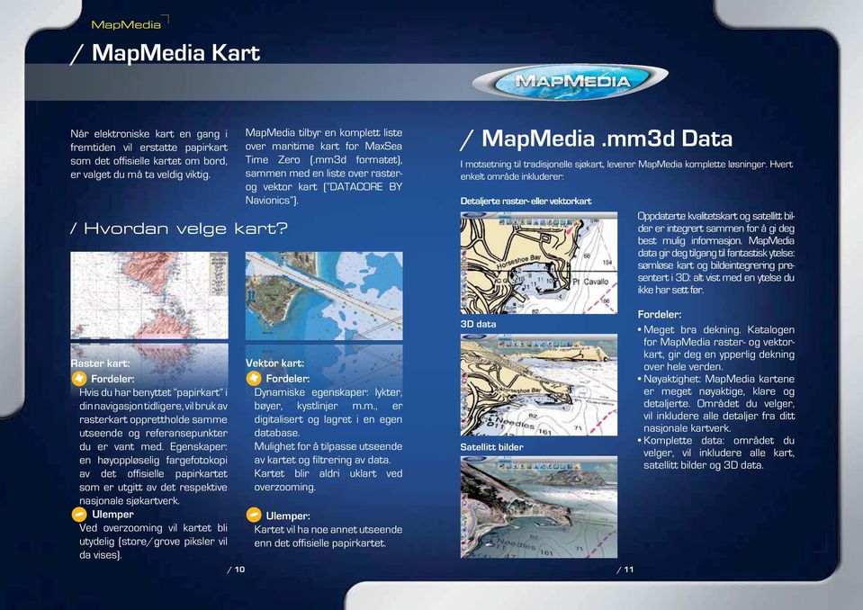 mm3d Data I motsetning til tradisjonelle sjøkart, leverer MapMedia komplette løsninger.