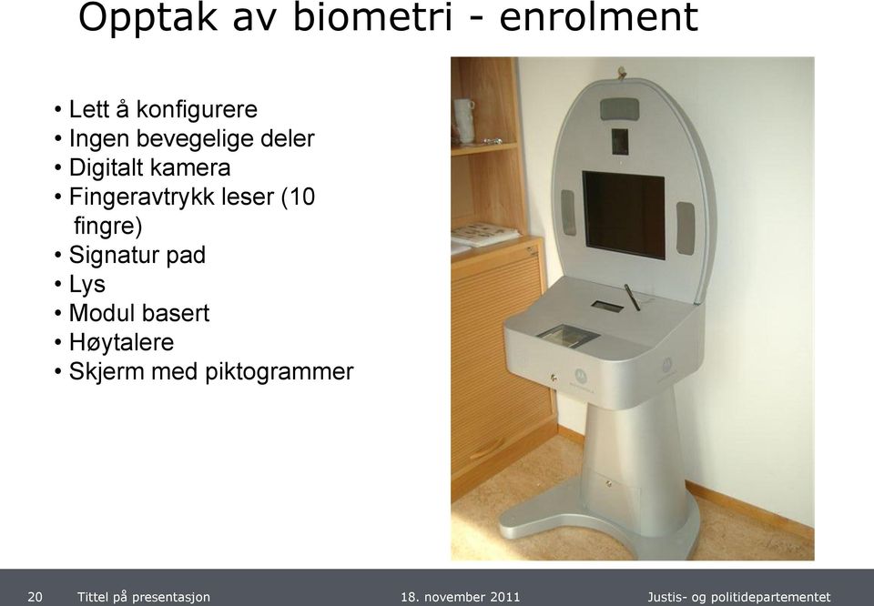 kamera Fingeravtrykk leser (10 fingre)