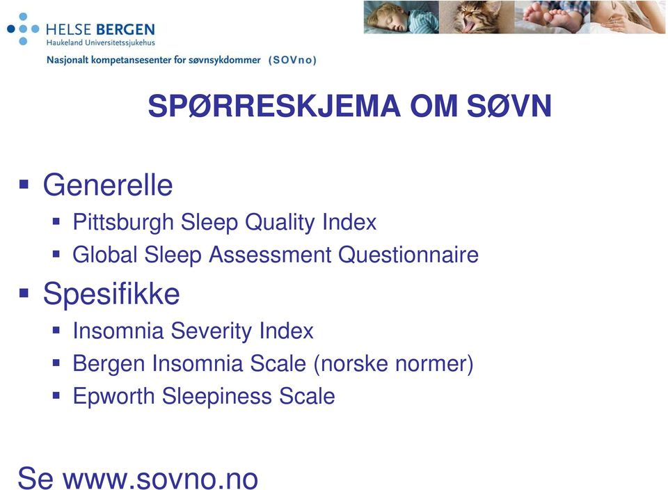 Spesifikke Insomnia Severity Index Bergen Insomnia