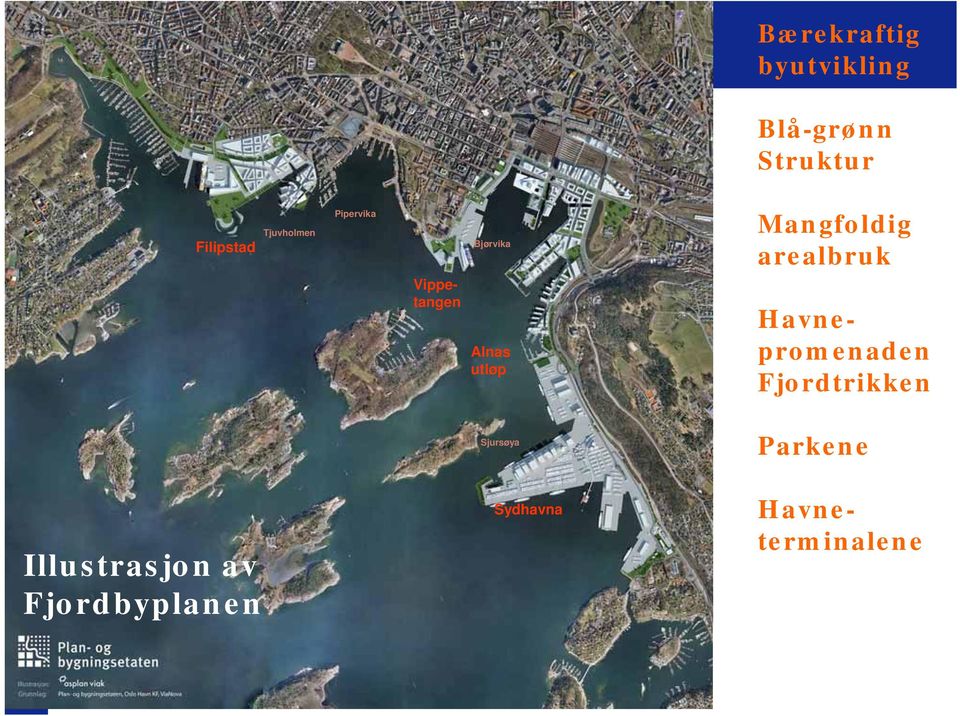 arealbruk Vippetangen Havne- promenaden Fjordtrikken j y