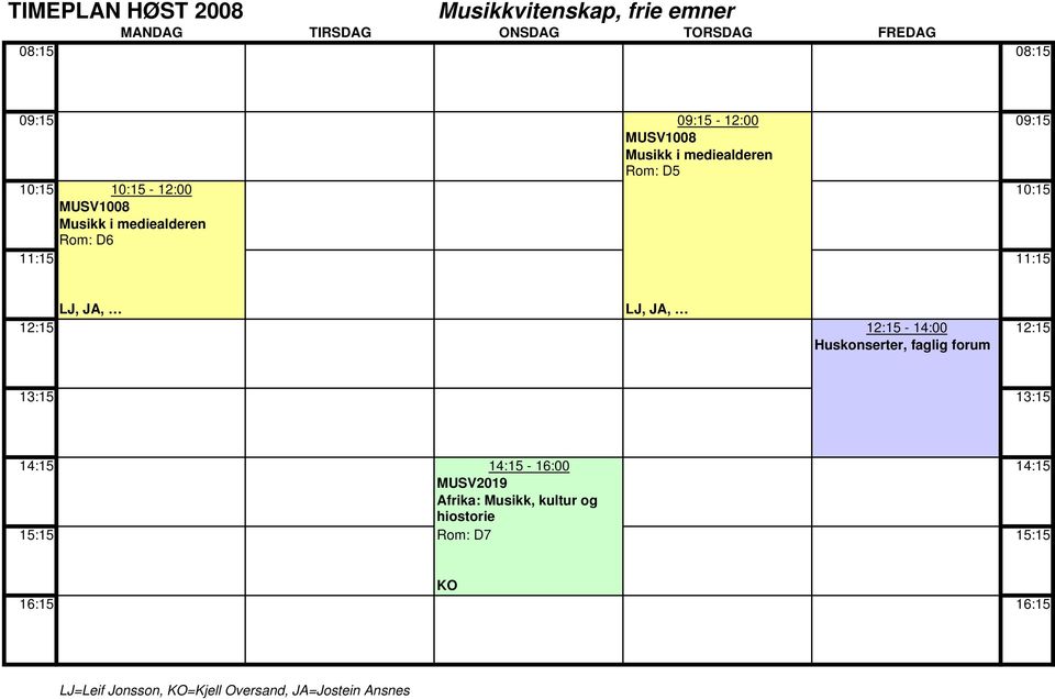 12:15 12:15-14:00 12:15 Huskonserter, faglig forum 13:15 13:15 14:15 14:15-16:00 14:15 MUSV2019