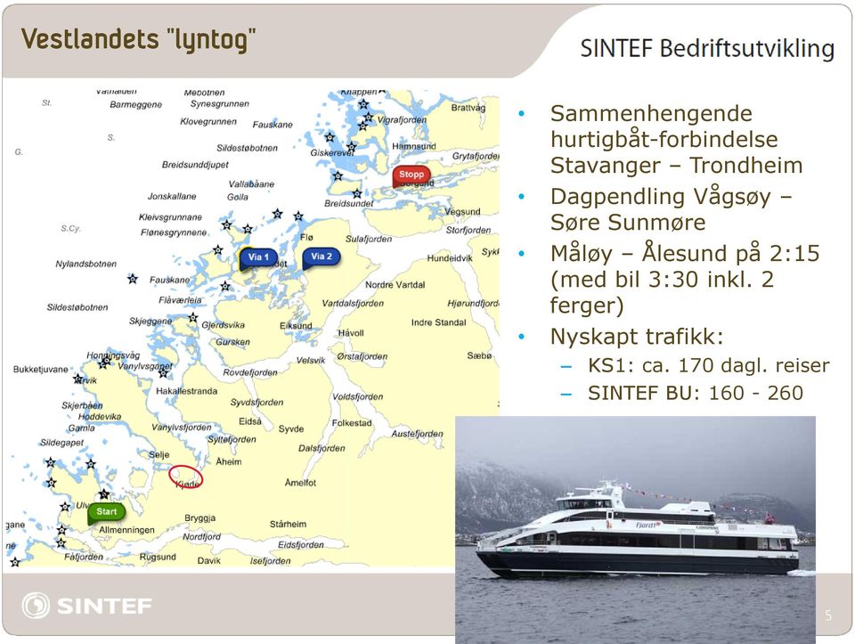 Vågsøy Søre Sunmøre Måløy Ålesund på 2:15 (med bil 3:30