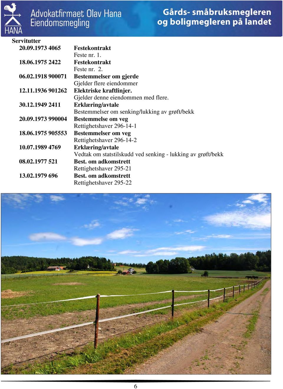 09.1973 990004 Bestemmelse om veg Rettighetshaver 296-14-1 18.06.1975 905553 Bestemmelser om veg Rettighetshaver 296-14-2 10.07.