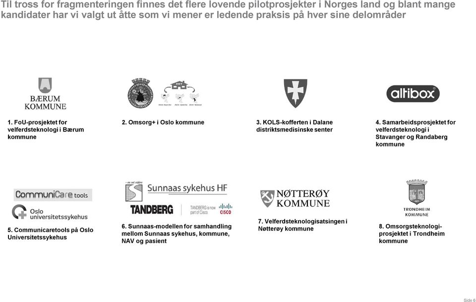 KOLS-kofferteniDalane distriktsmedisinskesenter 4. Samarbeidsprosjektetfor velferdsteknologii Stavanger og Randaberg kommune 5.