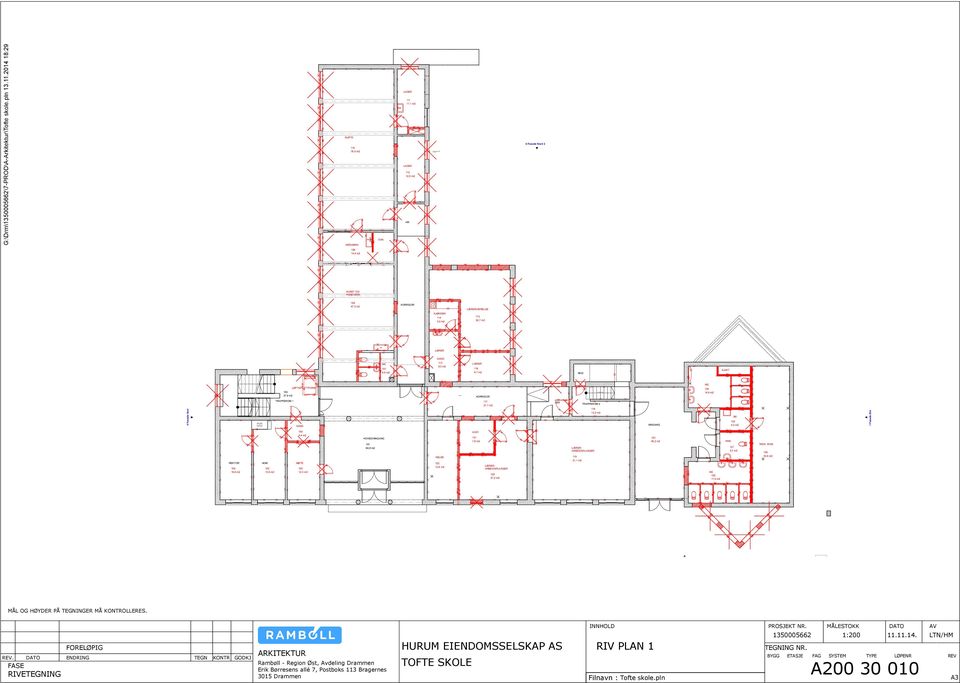 2014 18:29 SLØYD 110 76,0 m2 KERAMIKK OVN 111 11,1 m2 112 12,0 m2 +65 6 Fasade Nord 2 109 14,4 m2 KUNST OG HÅNDVERK 108 47,3 m2 KJØKKEN 114 5,5 m2 LÆRERVÆRELSE 115 32,7 m2 LÆRER 107 6,9 m2 GANG 113