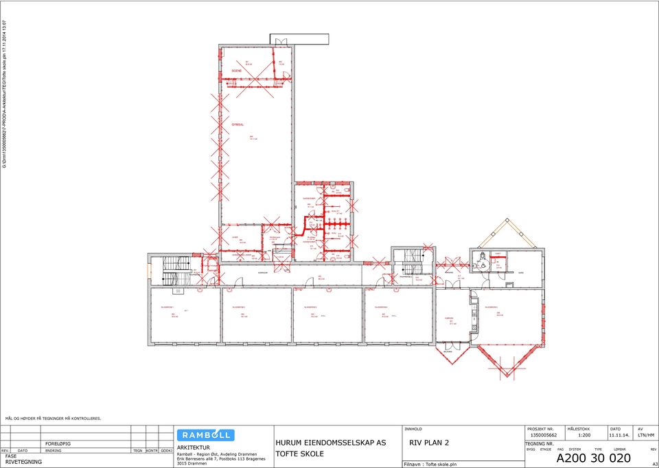 2014 13:07 SCENE GYMSAL 207 208 22,8 m2 7,6 m2 206 141,7 m2 210 3,6 m2 GARDEROBER 209 15,1 m2 DUSJ 211 9,7 m2 217 60,1 m2 212 2,8 m2 205 14,0 m2 GARDEREOBE LÆRER Ok tilfarergulv c + 20,78 203 14,7 m2