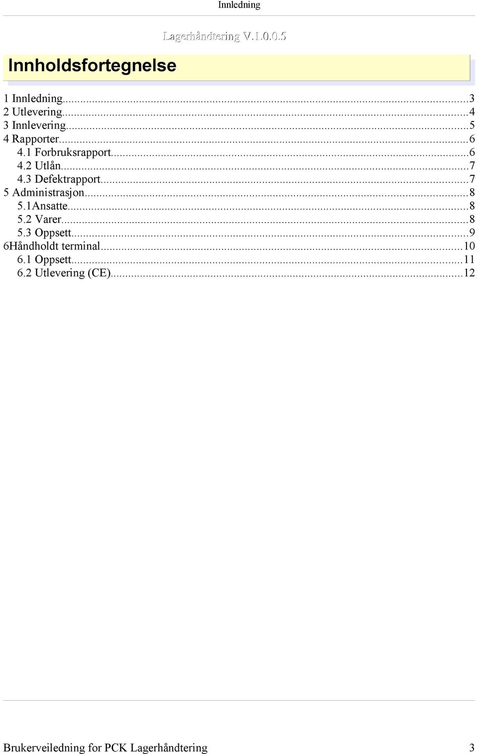 3 Defektrapport...7 5 Administrasjon...8 5.1Ansatte...8 5.2 Varer...8 5.3 Oppsett.