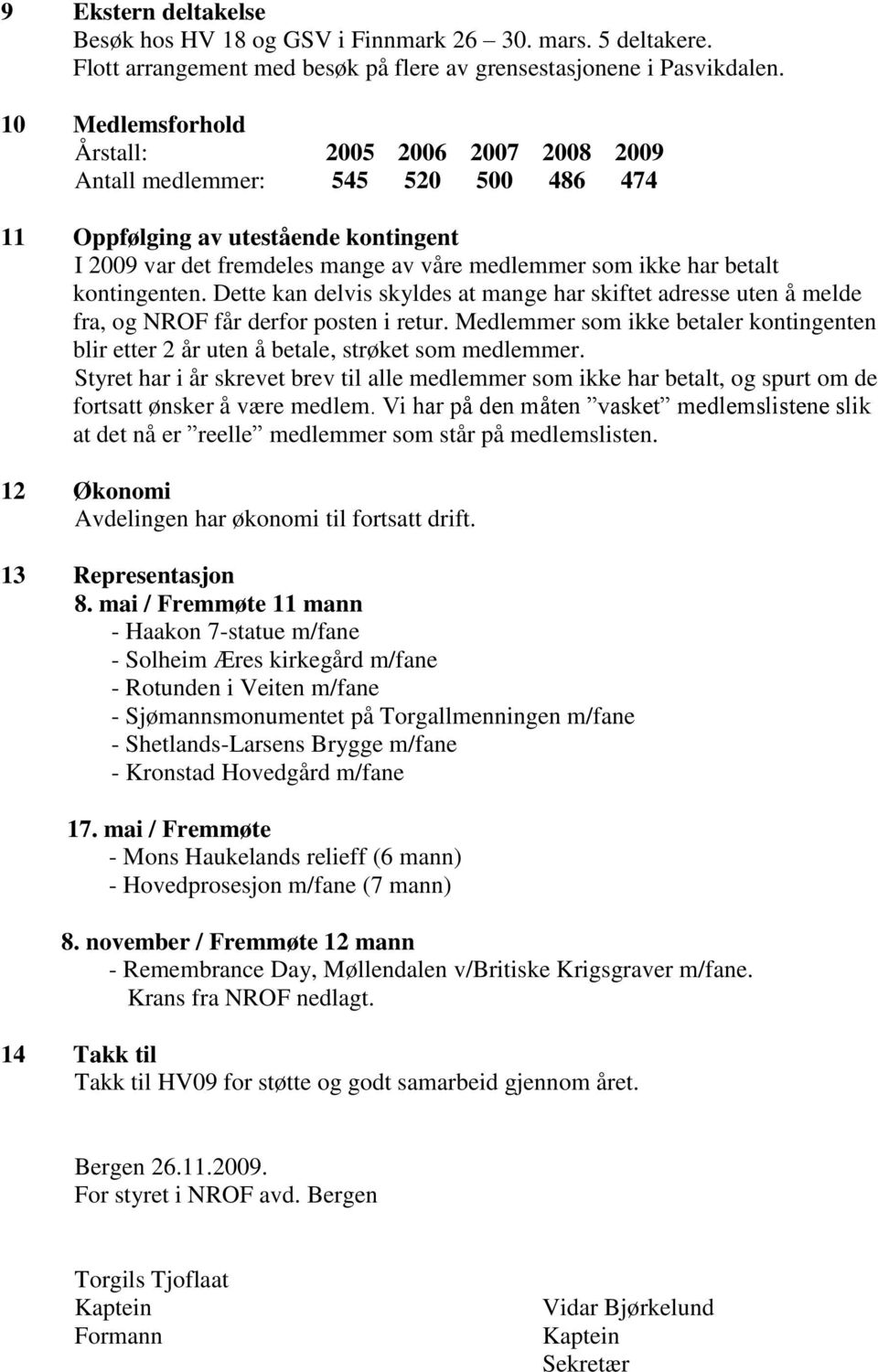 kontingenten. Dette kan delvis skyldes at mange har skiftet adresse uten å melde fra, og NROF får derfor posten i retur.