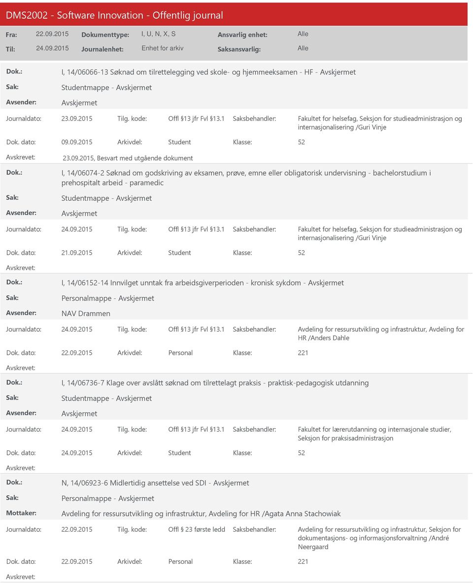 paramedic Studentmappe - internasjonalisering /Guri Vinje 21.09.