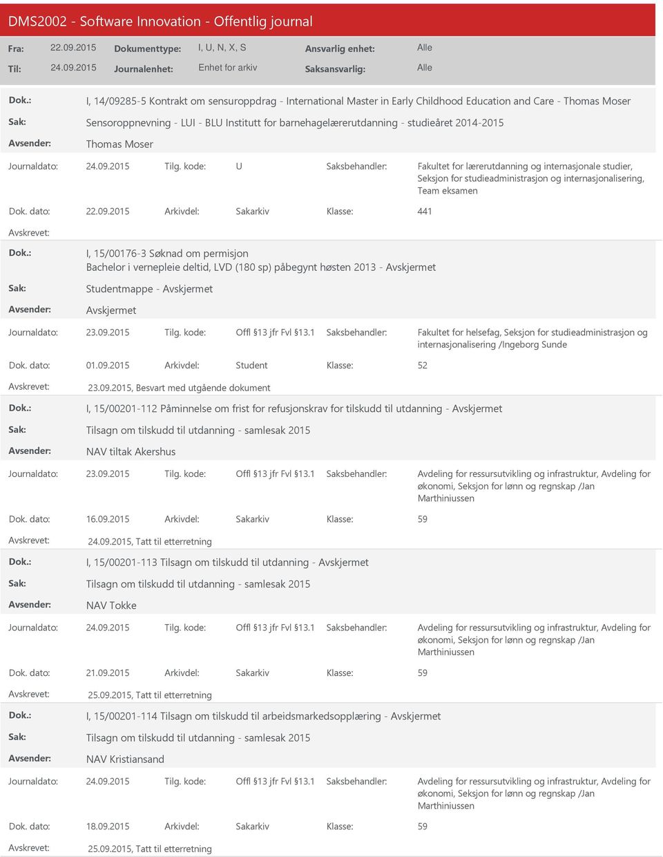 høsten 2013 - Studentmappe - internasjonalisering /Ingeborg Sunde 01.09.