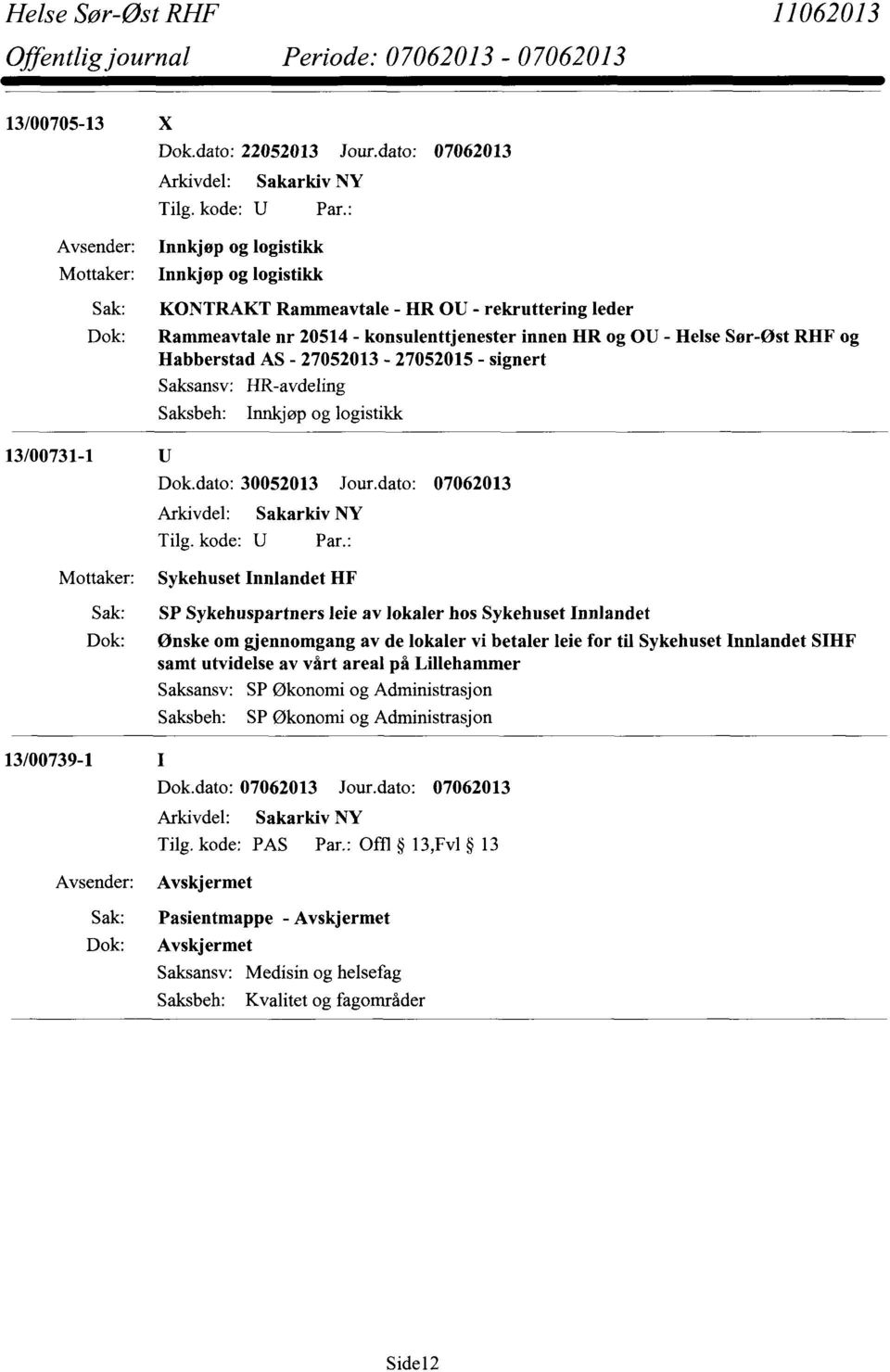 og OU - Helse Sør-Øst RHF og Habberstad AS - 27052013-27052015 - signert Saksansv: HR-avdeling Saksbeh: Innkjøp og logistikk Dok.dato: 30052013 Jour.