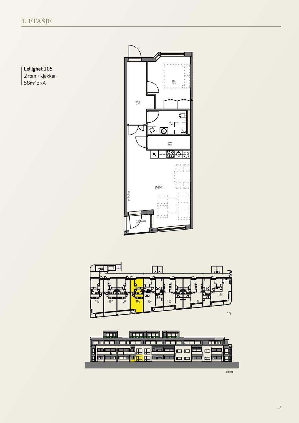 58m 2 BRA 11,8 m2 7,6 m2 5,2 m2 3,3