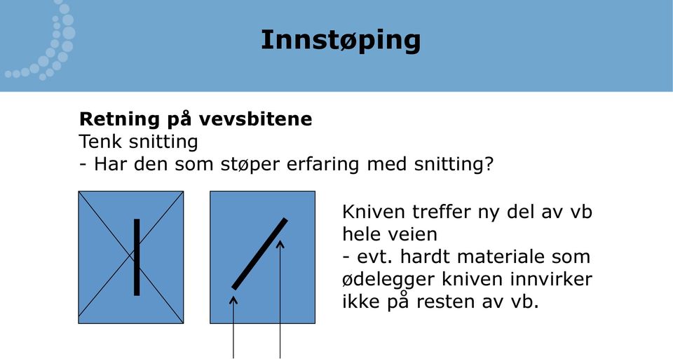 Kniven treffer ny del av vb hele veien - evt.