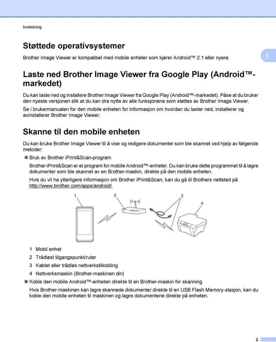 Påse at du bruker den nyeste versjonen slik at du kan dra nytte av alle funksjonene som støttes av Brother Image Viewer.