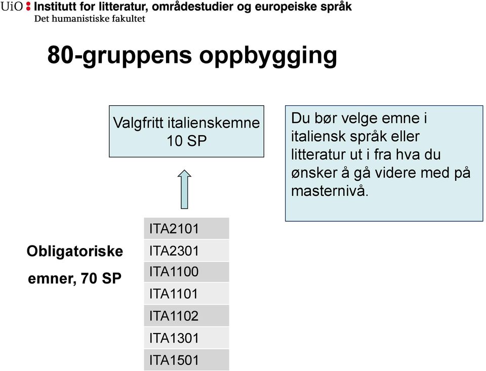 du ønsker å gå videre med på masternivå.