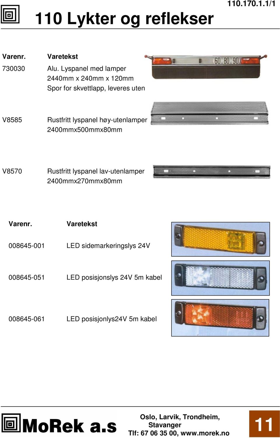 Rustfritt lyspanel høy-utenlamper 2400mmx500mmx80mm V8570 Rustfritt lyspanel