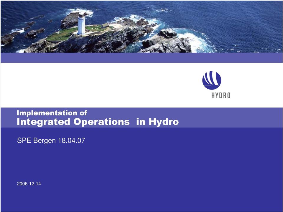 Operations in Hydro