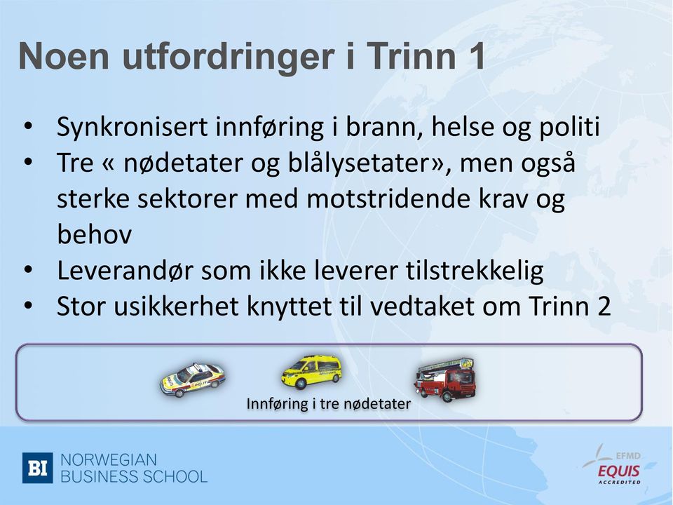 motstridende krav og behov Leverandør som ikke leverer tilstrekkelig