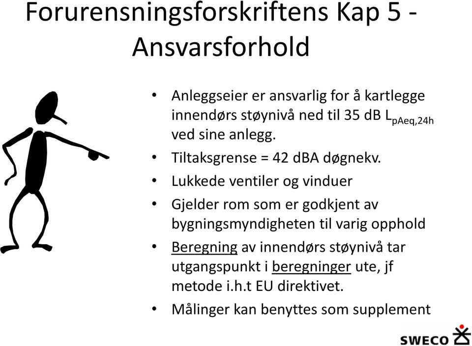 Lukkede ventiler og vinduer Gjelder rom som er godkjent av bygningsmyndigheten til varig opphold