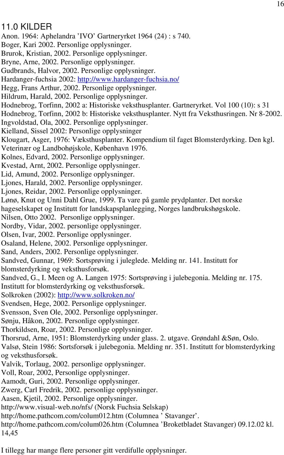 Personlige opplysninger. odnebrog, Torfinn, 2002 a: istoriske veksthusplanter. Gartneryrket. Vol 100 (10): s 31 odnebrog, Torfinn, 2002 b: istoriske veksthusplanter. Nytt fra Veksthusringen.