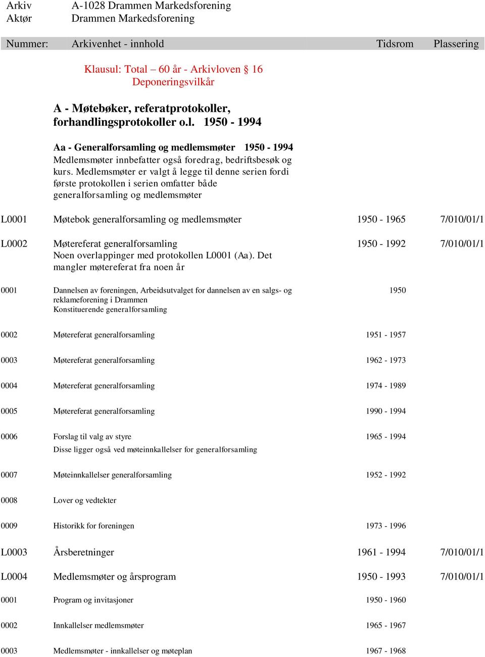 L0002 Møtereferat generalforsamling 1950-1992 7/010/01/1 Noen overlappinger med protokollen L0001 (Aa).