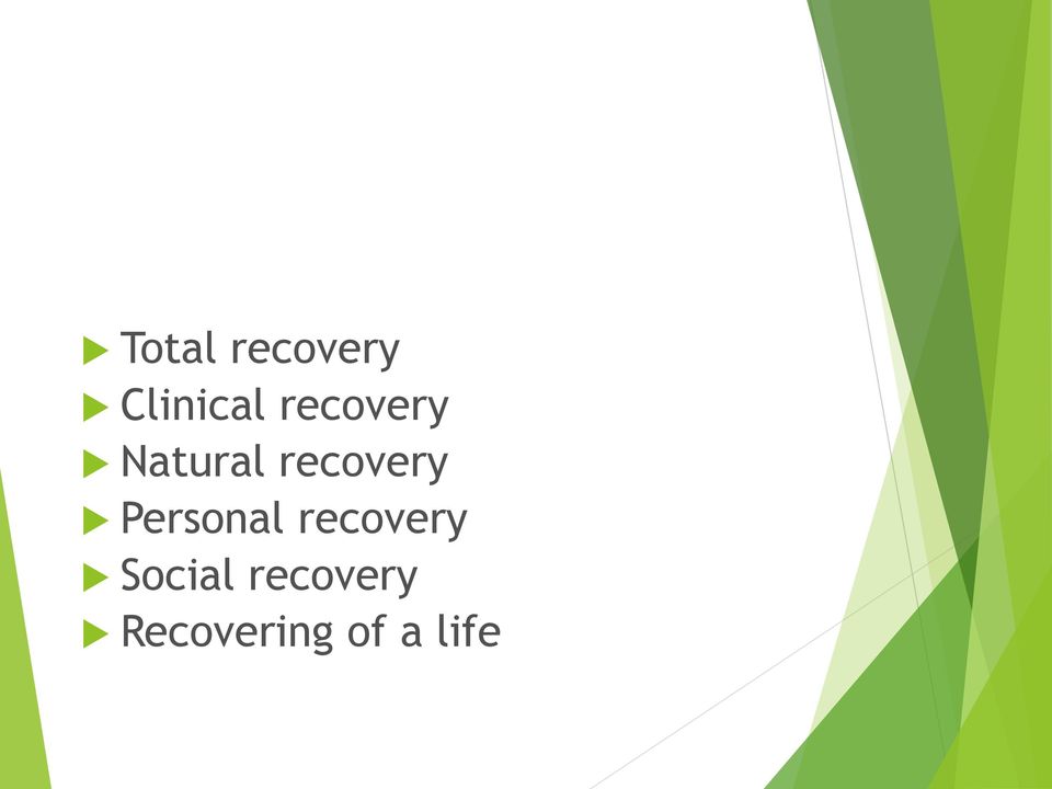 Personal recovery Social