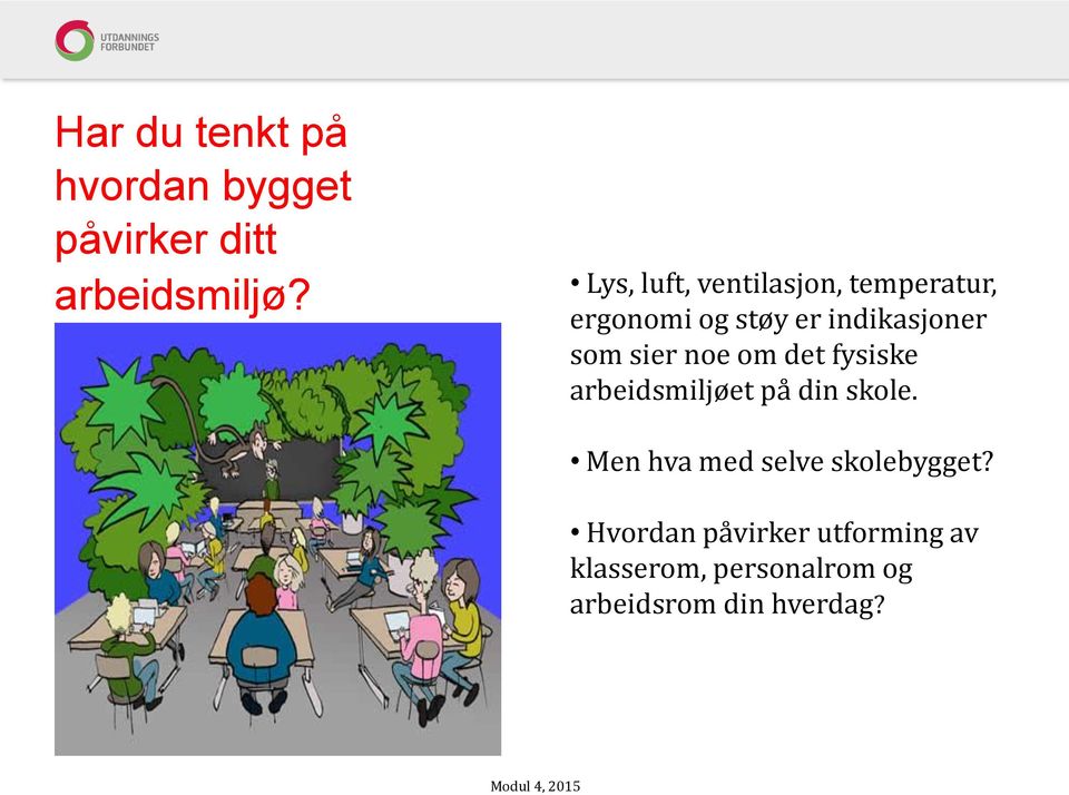 sier noe om det fysiske arbeidsmiljøet på din skole.