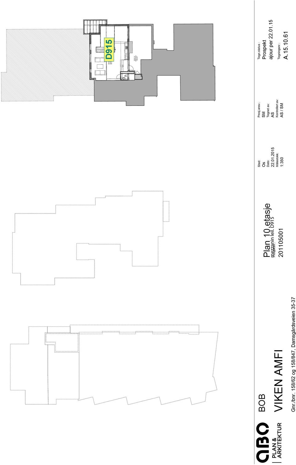 x 173 = 2 770 D915 D915-14 takterrasse 35,2 m² Tegn.status : ajour per 22.01.15 A.15.10.